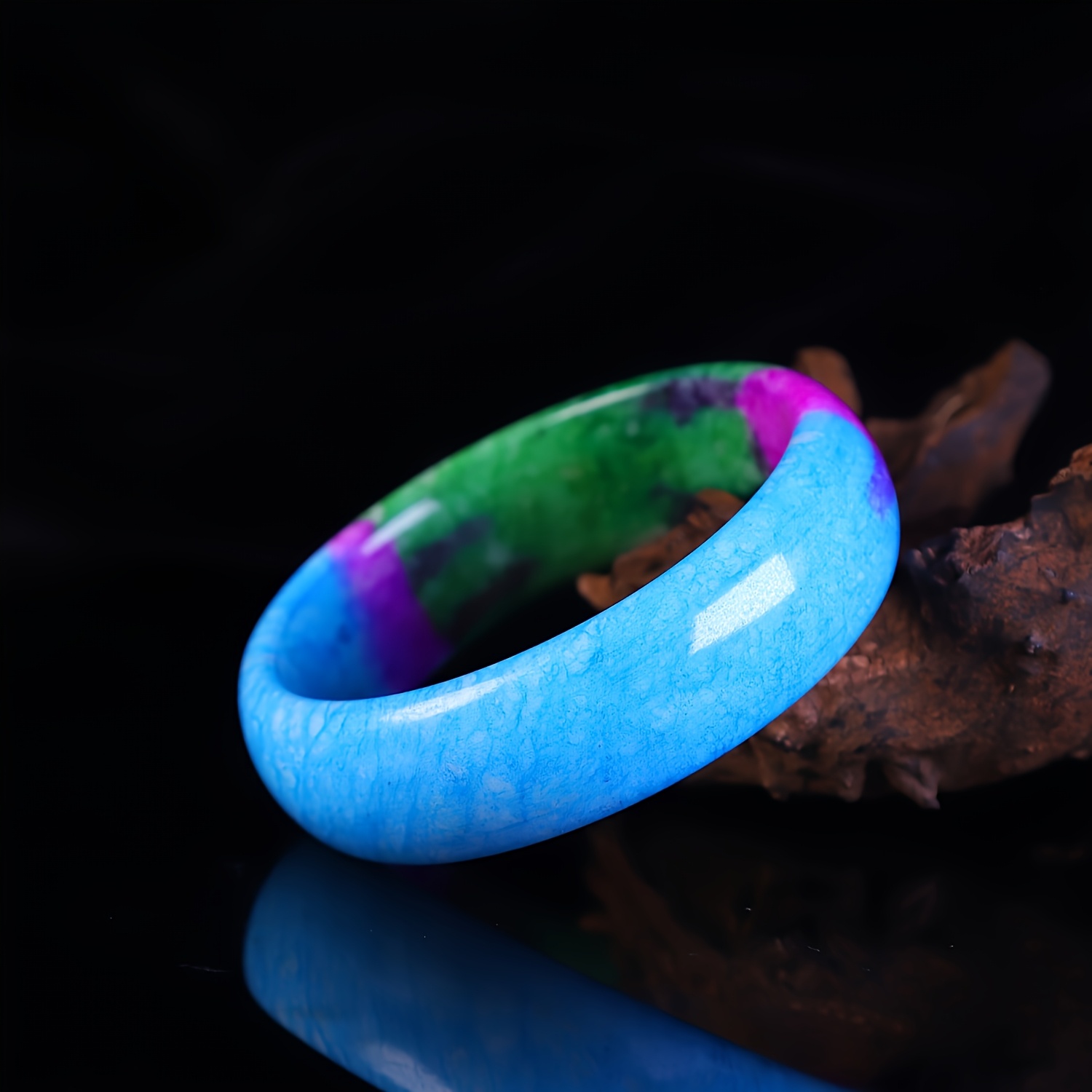 Wide Fashion Natural Stone Bracelet, Unisex Design